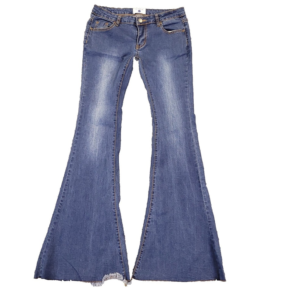 Alexa Chung x Adriano Goldschmied Wide Flare Bell Bottom 29x32 Actual Sz Raw Hem